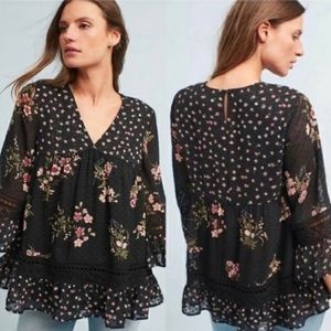 Anthropologie Maeve Steffy Bell Sleeve Blouse